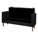 Ver imagem 4 de Kit Cabeceira e Calçadeira Baú para Cama Box Solteiro 90cm Pietro Bouclê - Sofa Store:bouclê Preto