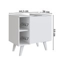 Ver imagem 4 de Gabinete para Banheiro 01 Porta e 4 Nichos B86 Branco Novam
