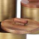 Ver imagem 2 de Pote Decorativo em Metal e Madeira 20411-m Mart
