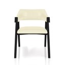 Ver imagem 4 de Cadeira Sala de Jantar e Jogos Carteados Madeira Maciça Poker Pu Offwhite/preto G42 - Gran Belo