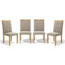 Ver imagem 1 de Kit com 4 Cadeiras Ana Madeira Maciça Estofadas para Mesa de Jantar Veludo Bege 102