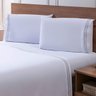 Jogo de Cama Queen Percal 300 Fios Bordado Festonê 4 Peças Branco/areia Niazitex 34142 - 1