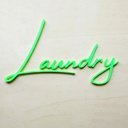 Ver imagem 1 de Quadro Laundry - Adorno, Lettering, Lavanderia, Decoração - Toque 3D:Verde Limão