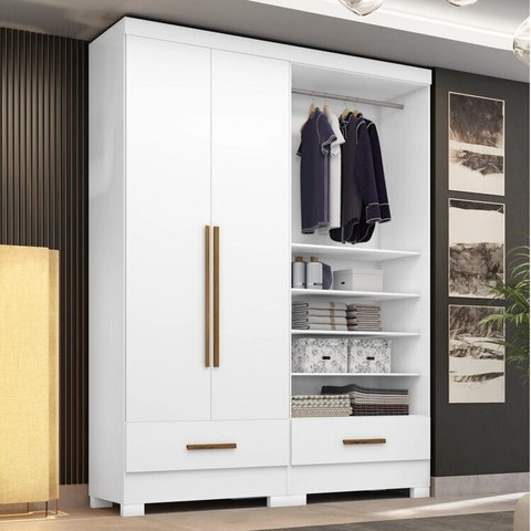 Guarda-Roupa Modulado 2 Peças 2 Portas 2 Gavetas Smart Plus Branco