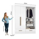 Ver imagem 3 de Guarda-Roupa Modulado 2 Peças 2 Portas 2 Gavetas Smart Plus Branco