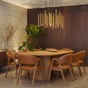 Ver imagem 1 de Conjunto Mesa 180cm Oval Sala de Jantar + 8 Cadeiras Savana Corino Caramelo
