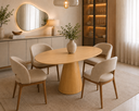 Ver imagem 1 de Mesa de Jantar Cone Oval 140x90cm - Carvalho Avenna