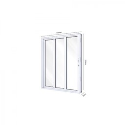 Porta de Alumínio de Correr 215x150cm 3 Folhas com Vidro Lucasa Alumínio - 4