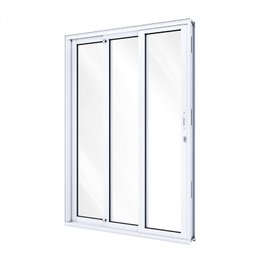 Porta de Alumínio de Correr 215x150cm 3 Folhas com Vidro Lucasa Alumínio - 2