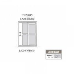 Porta de Alumínio de Correr 215x150cm 3 Folhas com Vidro Lucasa Alumínio - 3