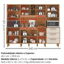 Ver imagem 3 de Kit Cozinha 8 Portas 3 Gavetas 242 cm Polar Cinamomo Areia Zanz