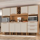Ver imagem 2 de Kit Cozinha 8 Portas 3 Gavetas 242 cm Polar Cinamomo Areia Zanz