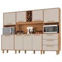 Ver imagem 1 de Kit Cozinha 8 Portas 3 Gavetas 242 cm Polar Cinamomo Areia Zanz