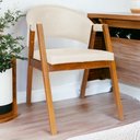 Ver imagem 4 de Cadeira Antonela Base de Madeira Corino Modena: Bege