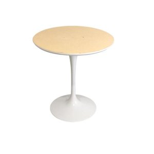 Base de Mesa Saarinen de Jantar Redonda em Alumínio - Tampos de 80 até 124cm - Base Branca - Mármore