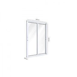 Porta de Alumínio de Correr 215x150cm 2 Folhas com Vidro Lucasa Aluminío - 5