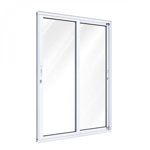 Porta de Alumínio de Correr 215x150cm 2 Folhas com Vidro Lucasa Aluminío