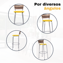 Banqueta Bistro para Cozinha Junco Cappuccino Àrea Gourmet Balcão Bancada bares Churrasqueira - 5