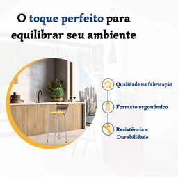 Banqueta Bistro para Cozinha Junco Cappuccino Àrea Gourmet Balcão Bancada bares Churrasqueira - 3