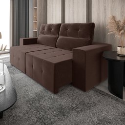 Sofá Retrátil e Reclinável 3 Lugares 1,78m Suede Espanha Mamflex - 2