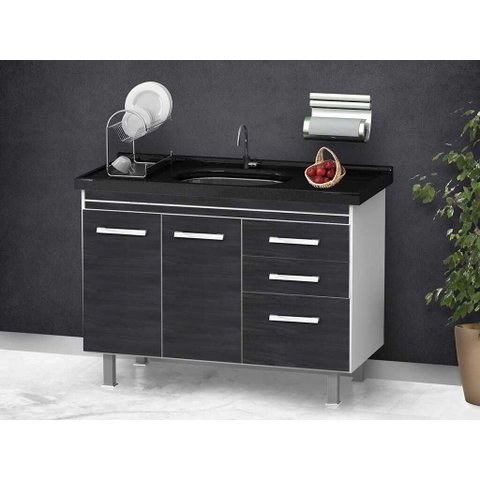 Armario Cozinha 114cm Criativa Ebano Fimap