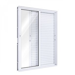 Porta de Alumínio Balcão 215x150 3 folhas com Vidro Liso Lucasa Alumínio - 2