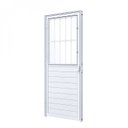 Ver imagem 1 de Porta de Alumínio Lambri 215x85cm com Postico e Vidro Liso Lucasa Alumínios Abertura Esquerda Branco