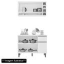 Ver imagem 2 de Kit Bel Cozinha Balcão 3 Portas S/ Tampo + Aéreo 2 Portas Preto - Bela Móveis