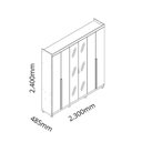 Ver imagem 3 de Guarda Roupa 6 Portas Casal 2 Reflecta Led Imperatriz Off White - Gelius