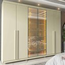 Ver imagem 1 de Guarda Roupa 6 Portas Casal 2 Reflecta Led Imperatriz Off White - Gelius