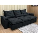 Ver imagem 1 de Sofá Retrátil Reclinável 2,70 M Preto 504 Zuqui Plus