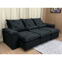 Ver imagem 2 de Sofá Retrátil Reclinável 2,70 M Preto 504 Zuqui Plus