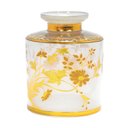 Ver imagem 1 de Vaso Decorativo para Flor em Vidro Branco com Detalhes em Dourado - 13x10x10cm