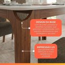 Ver imagem 5 de Mesa Sala de Jantar 1,20m Tampo em Vidro Madeirado-off White