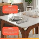 Ver imagem 4 de Mesa Sala de Jantar 1,20m Tampo em Vidro Madeirado-off White
