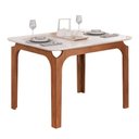 Ver imagem 1 de Mesa Sala de Jantar 1,20m Tampo em Vidro Madeirado-off White
