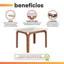 Ver imagem 3 de Mesa Sala de Jantar 1,20m Tampo em Vidro Madeirado-off White