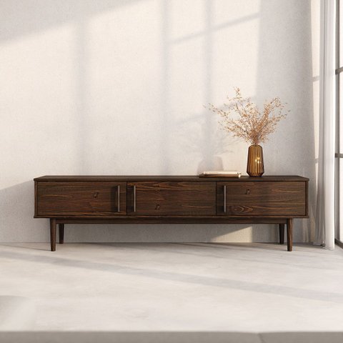 Rack de Tv 75 Minimalista 180 Cm Cor Imbuia 3 Portas Tecca Idimex