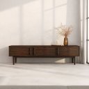 Ver imagem 1 de Rack de Tv 75 Minimalista 180 Cm Cor Imbuia 3 Portas Tecca Idimex