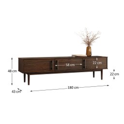 Rack de Tv 75 Minimalista 180 Cm Cor Imbuia 3 Portas Tecca Idimex - 7