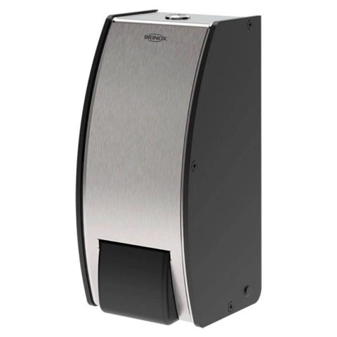 Dispenser de Parede Sabonete Líquido e Álcool em Gel 800ml Decorline Brinox em Aço Inox e Preto