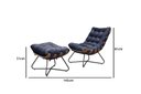 Ver imagem 3 de Poltrona Costela Decorativa com Puff Madeira Eva Preto - Azul