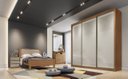 Ver imagem 1 de Guarda Roupa Casal 3 Portas 6 Gavetas - Diamond-Cumaru/Fendi - Móveis Novo Horizonte