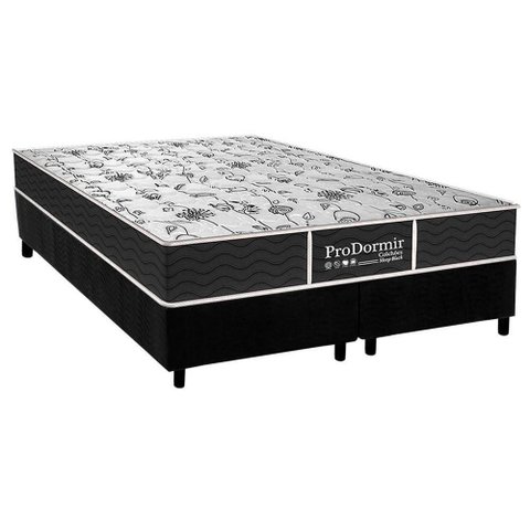 Cama Box Crc Queen +Colchão Molas Bonnel Sleep Probel 158x198