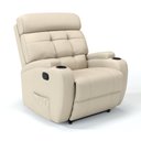 Ver imagem 1 de Poltrona do Papai Reclinável em Couro Cor Bege Reclinação Manual - Modelo Florença
