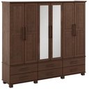 Ver imagem 7 de Guarda Roupa Casal com Espelho 6 Portas 6 Gavetas 248cm Madeira Maciça Zahav F06 Café - Lyam Decor