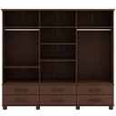 Ver mais imagens de Guarda Roupa Casal com Espelho 6 Portas 6 Gavetas 248cm Madeira Maciça Zahav F06 Café - Lyam Decor
