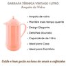 Garrafa Térmica Vintage Clássica Rosa Café Chá 1 Litro - 4