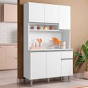 Ver imagem 3 de Armário Cozinha Compacta 6 Portas Marcia 105cm Branco 1902 Ajl Móveis