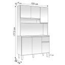 Ver imagem 4 de Armário Cozinha Compacta 6 Portas Marcia 105cm Branco 1902 Ajl Móveis